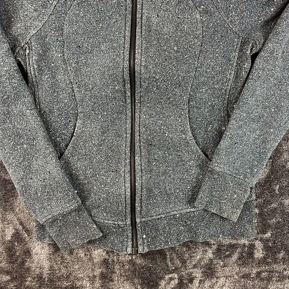 Lululemon Scuba Hoodie Full Zip Jacket Speckled Blue Thumb Holes Fleece 8 - Picture 3 of 12